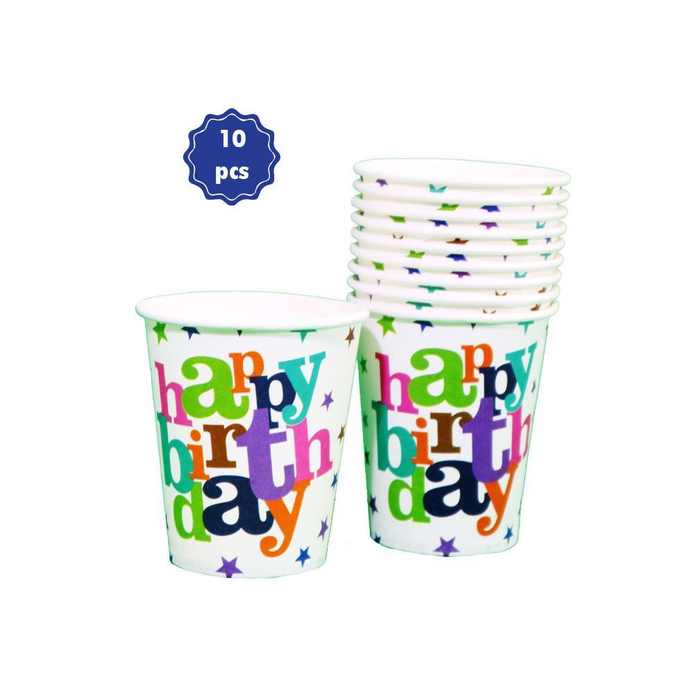 Happy Birthday- Paper Cups (10 pcs) AB-37