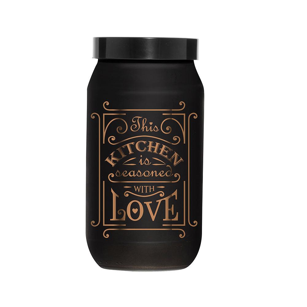 Herevin Decorated Black Matte Jar  / 1000ml