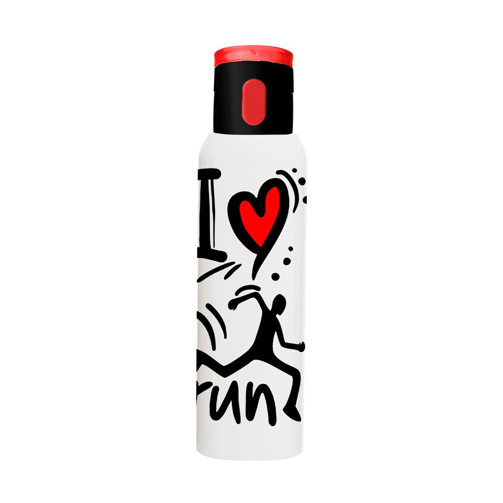 Herevin Patterned  Water Bottle - I Love Run 500ml