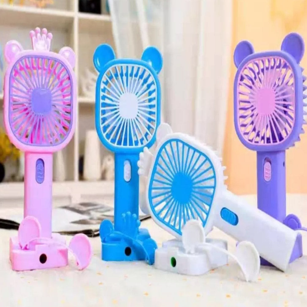 Mini Portable USB Hand Fan Built-In Rechargable BatteryBlue