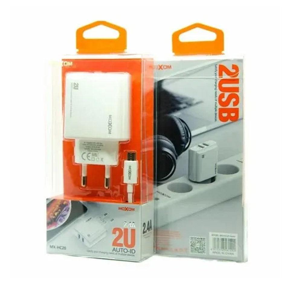 MOXOM CHARGER MX-HC20 Two Fast Charging Ports 2.4A High Quality MOXOM CHARGERMicro / Black