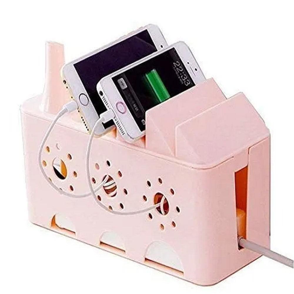 Multi-Functional Wire Box Plastic Storage, Cable Manager OrganizerLight Blue