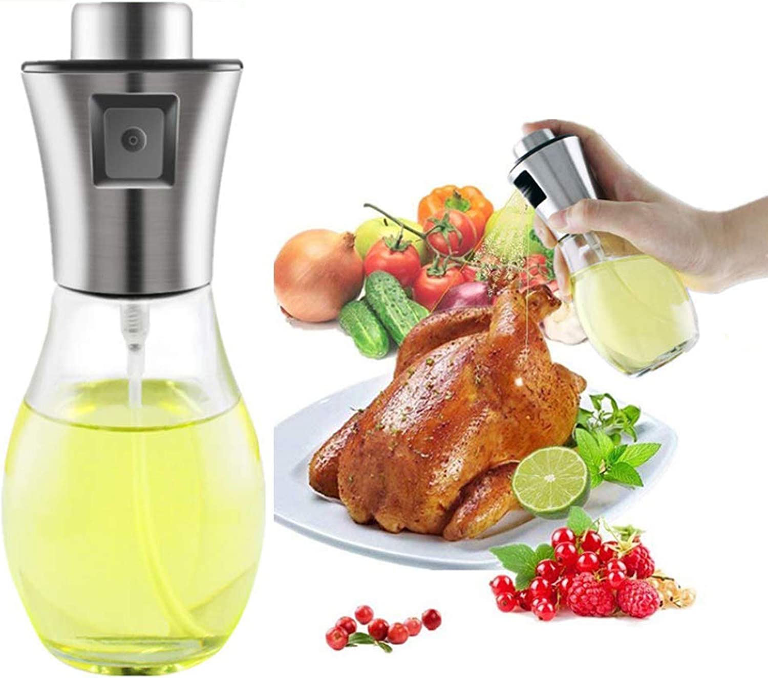 Olive Oil Sprayer Glass Bottle 200ml Kitchen Cooking Tools / 6665489543215