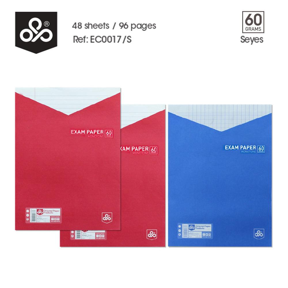 OPP MONOTONE folded exam paper - 100 sheets - 200 pages - Seye