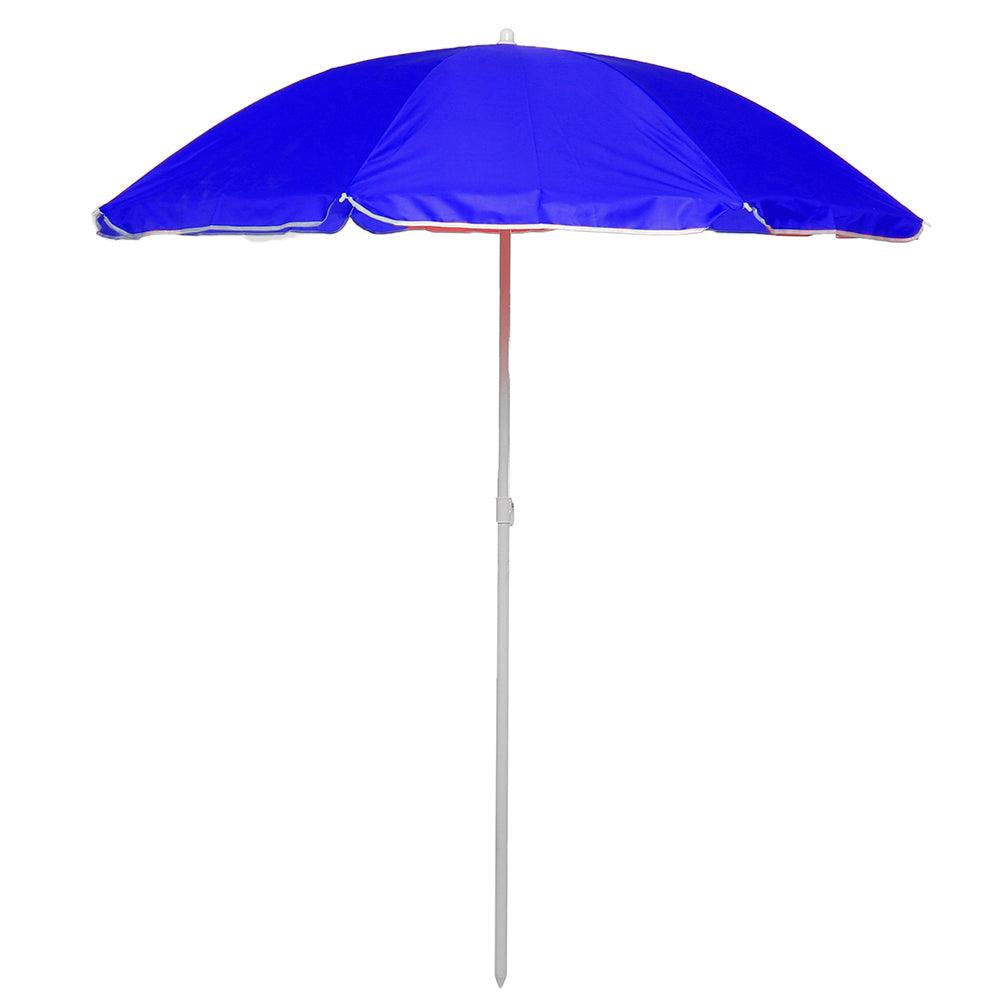 Outdoor Colored Beach Umbrella Adjustable Steel Poles 1.8mBlue