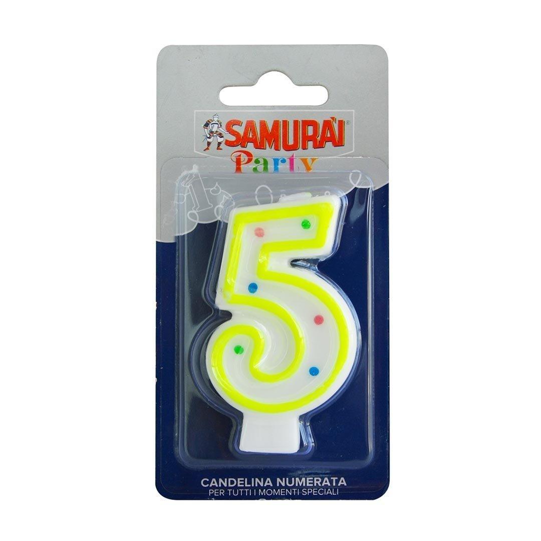 Samurai Birthday Candle Number 5