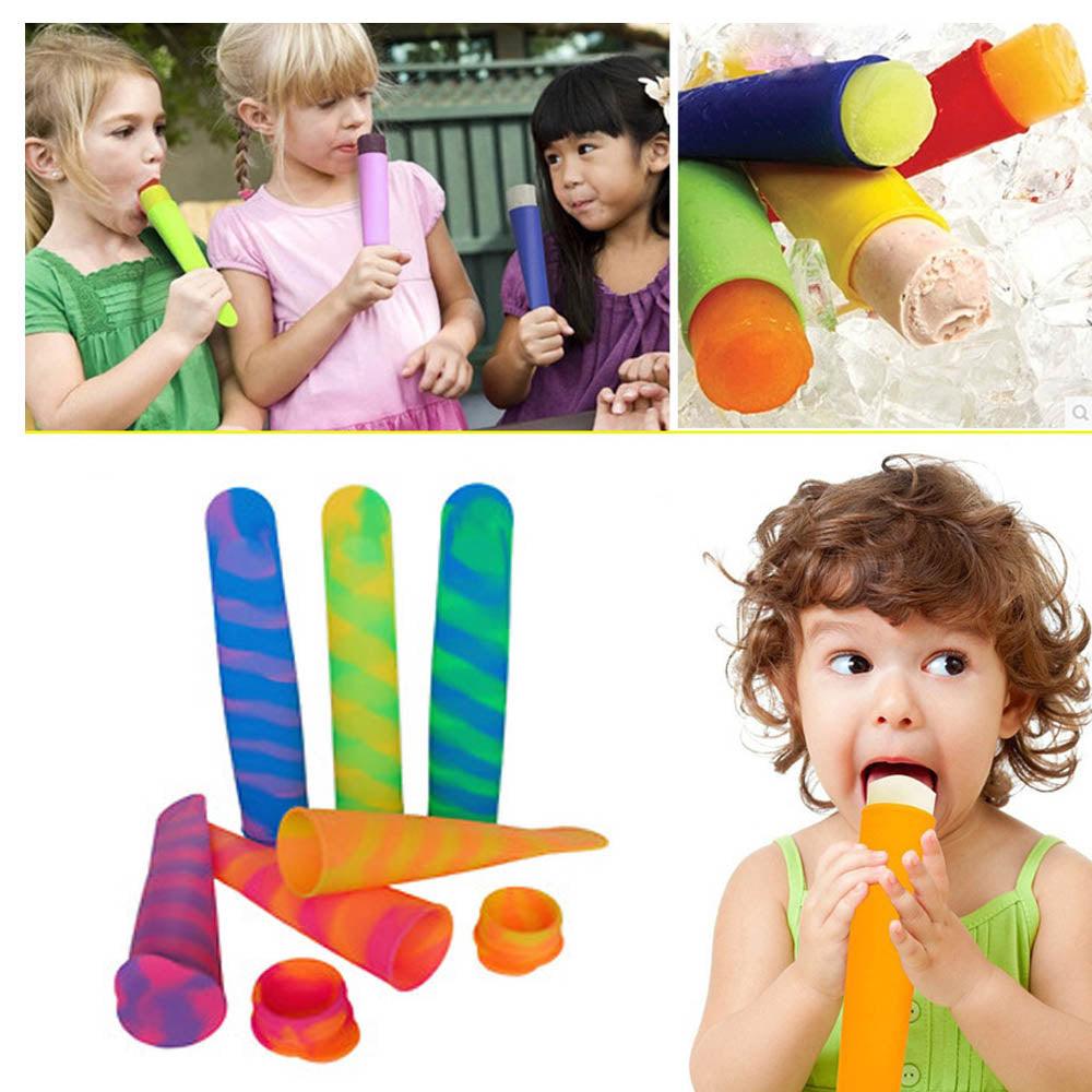 Silicone DIY Ice Pop Maker Tube With Lids Children Gift / KC22-110Orange