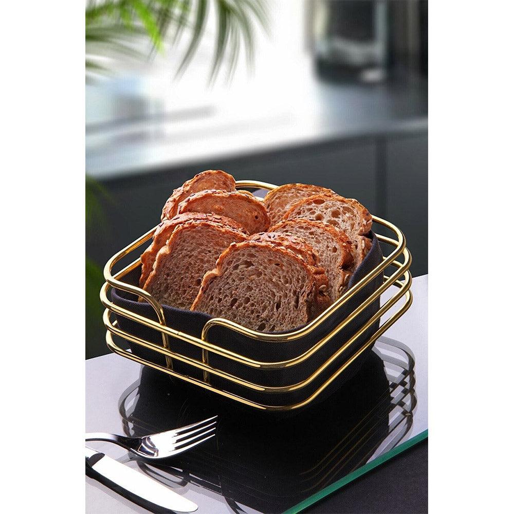 Stainless Steel Squared Storage BasketGold
