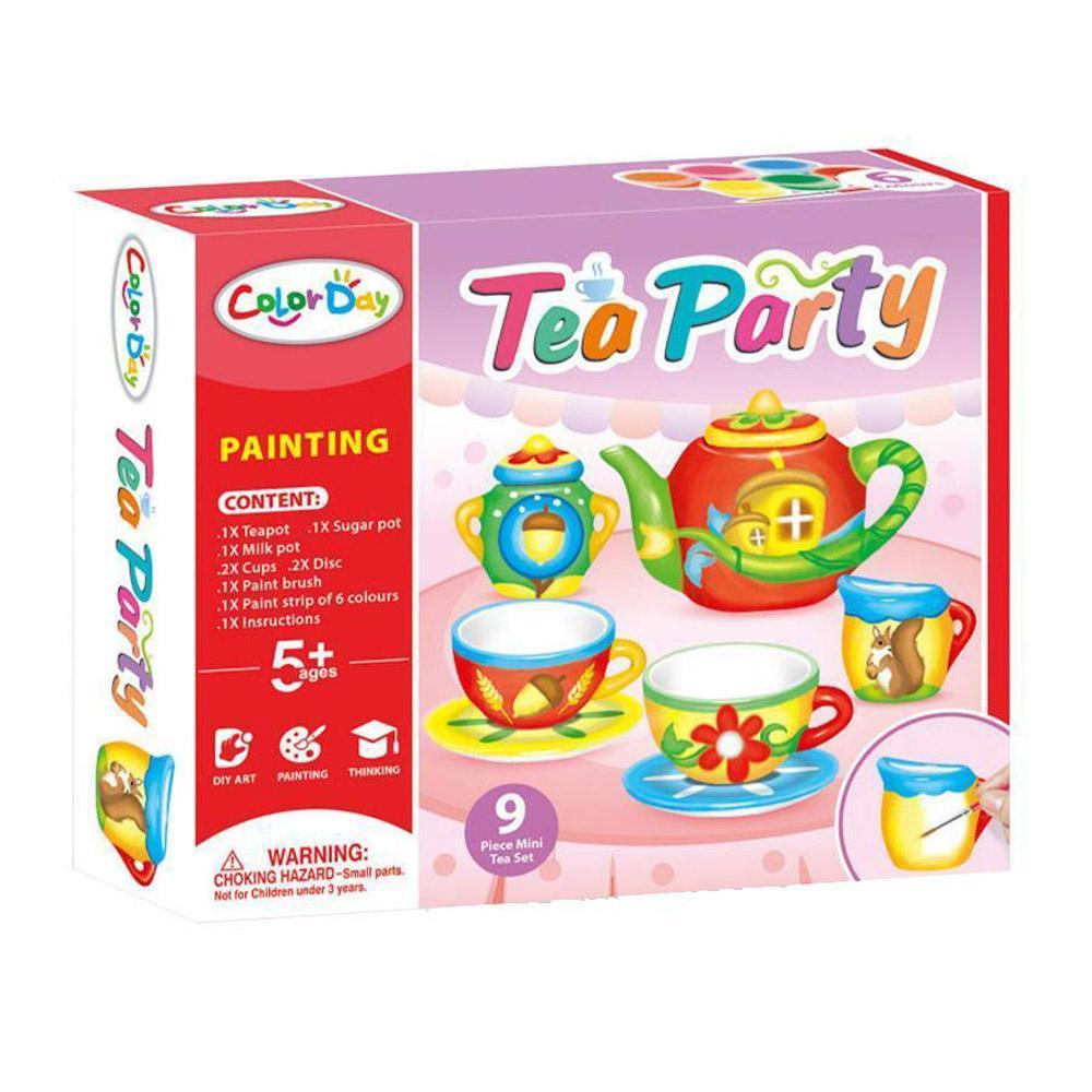 Tea Party Painting / 9 Piece Mini Tea Set