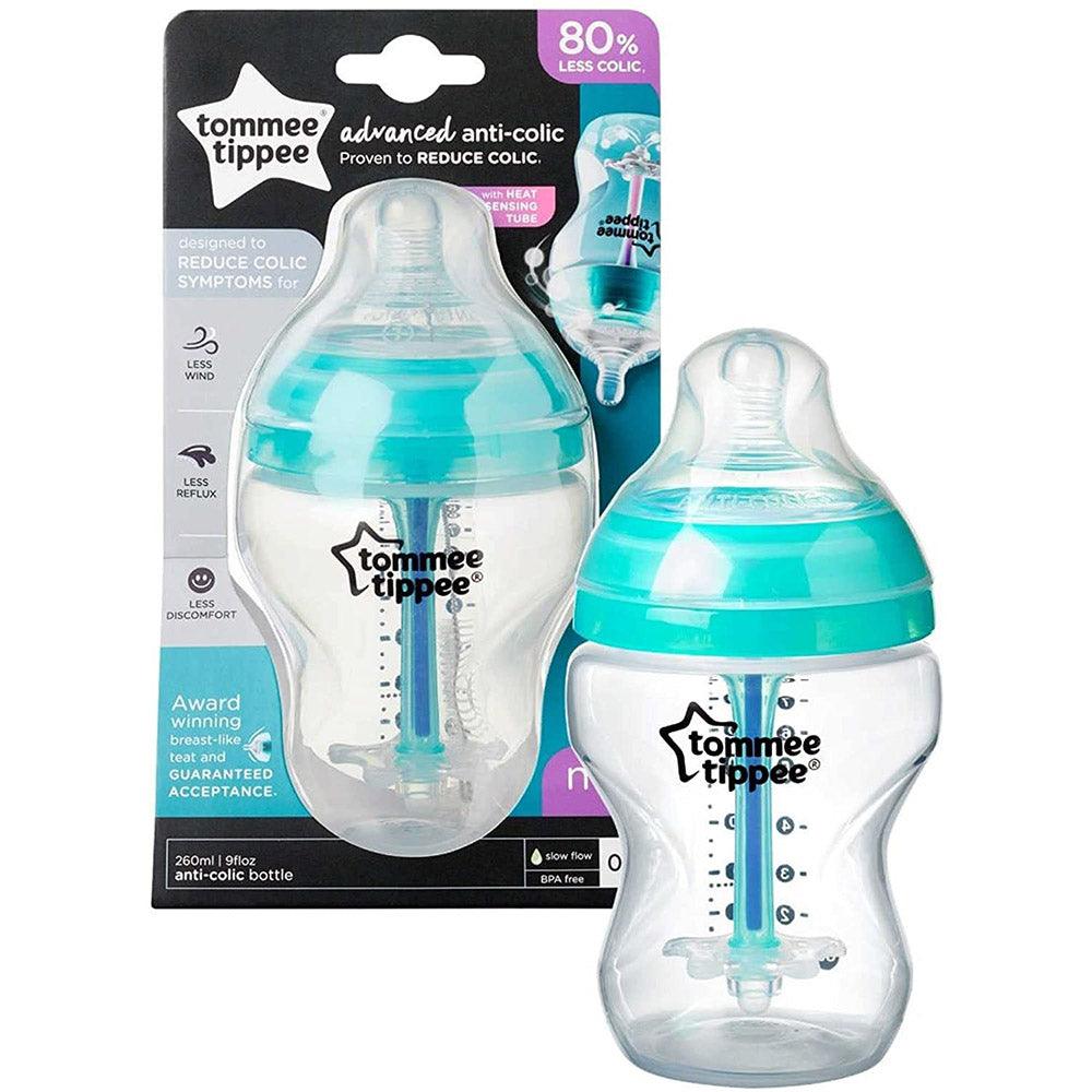 Tommee Tippee Anti-Colic Baby Bottle, Slow Flow Teat and Unique Anti-Colic Venting System, 260ml
