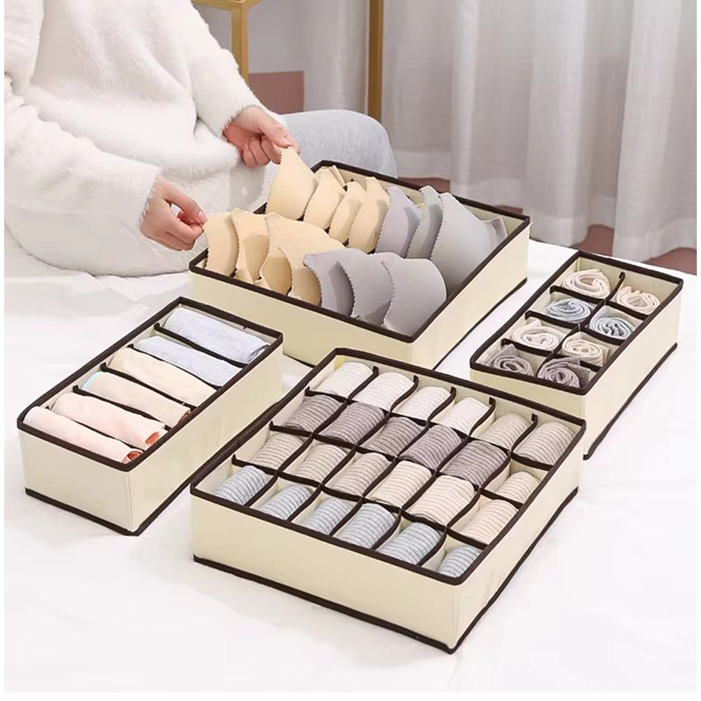 Underwear Storage Box Set Of 4 PcsGrey