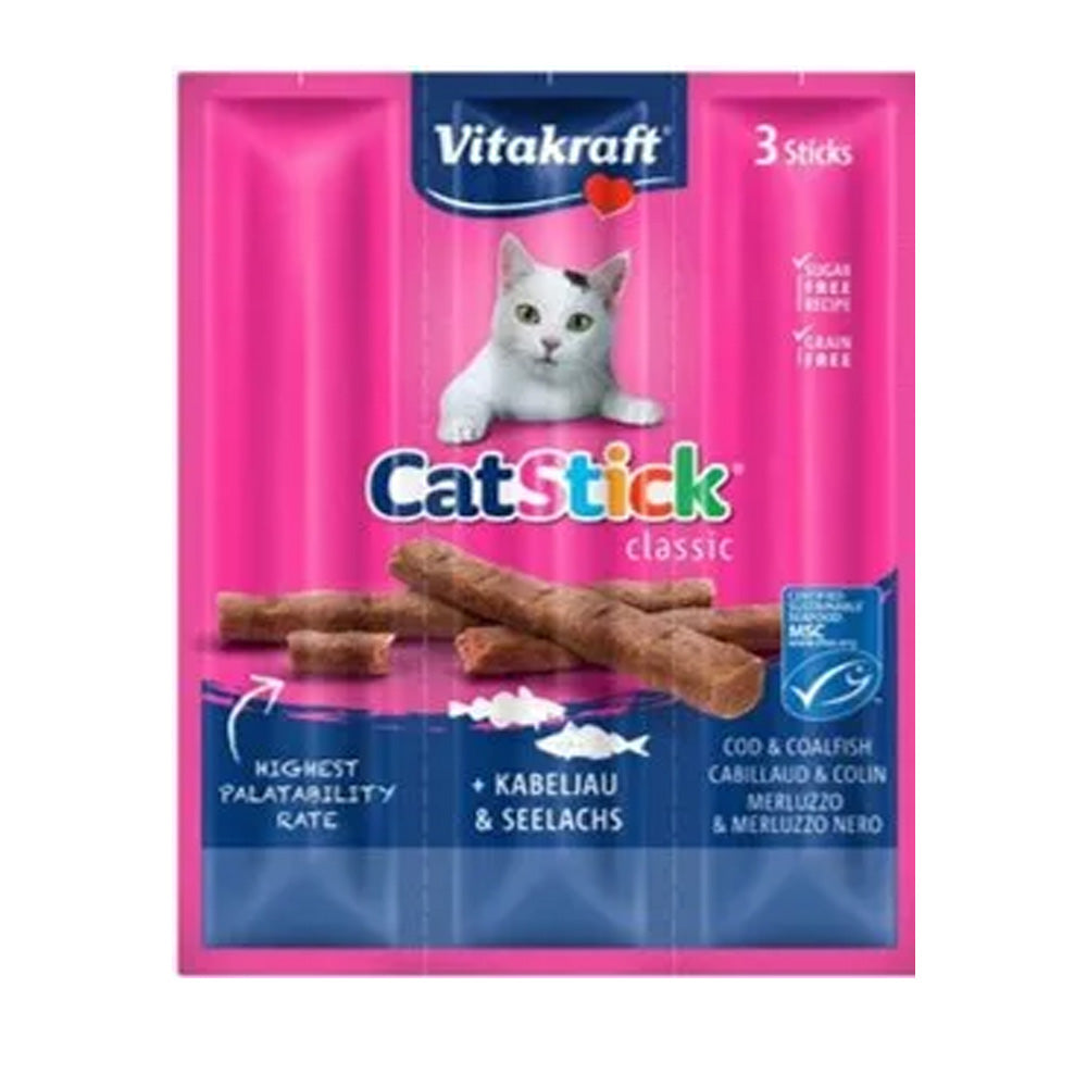 Vitakraft Cat Stick Cod And Coalfish Cat Treats 3pcs