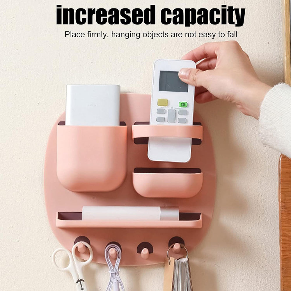Wall Mounted Storage Rack, Nail Free Installation, Expanded CapacityPink
