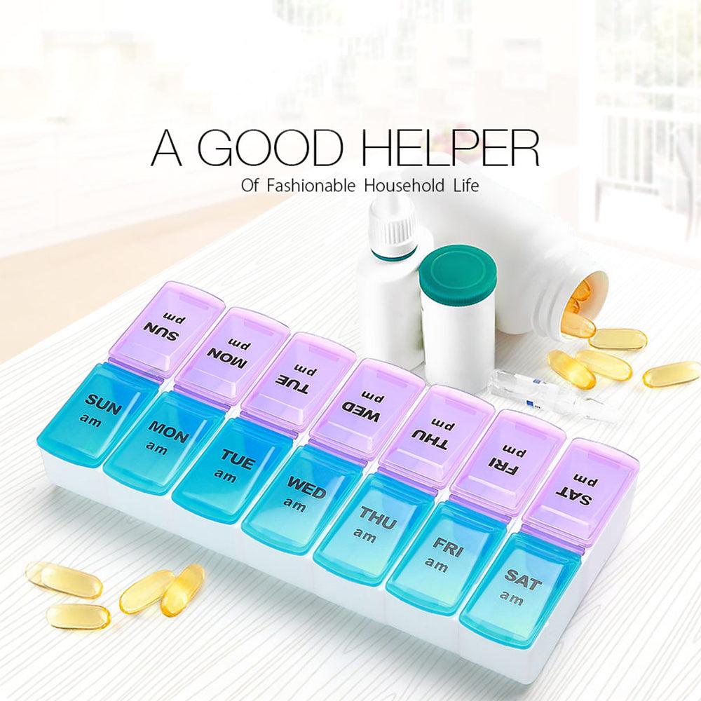 Weekly Pill Box 7 Days Tablets Organizer Twice A Day / KC-140
