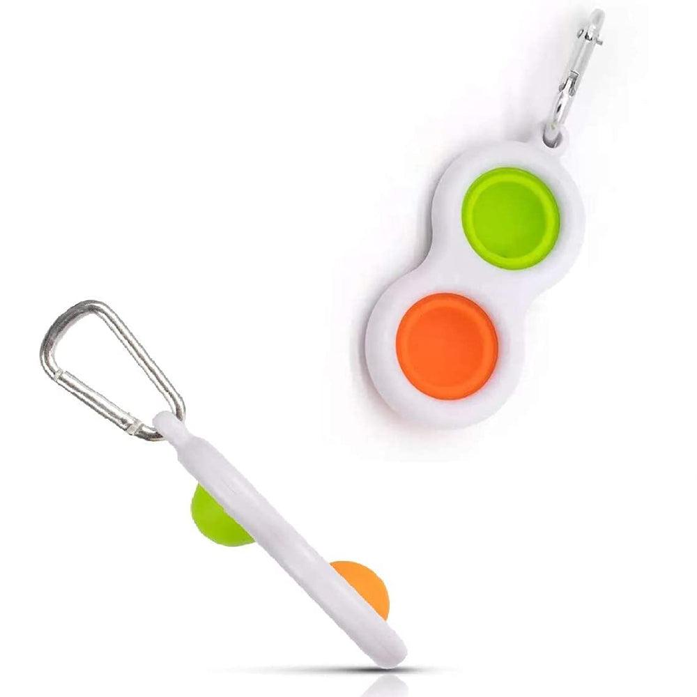 White Plastic Pop It Bubble Fidget Keychain / PO-26
