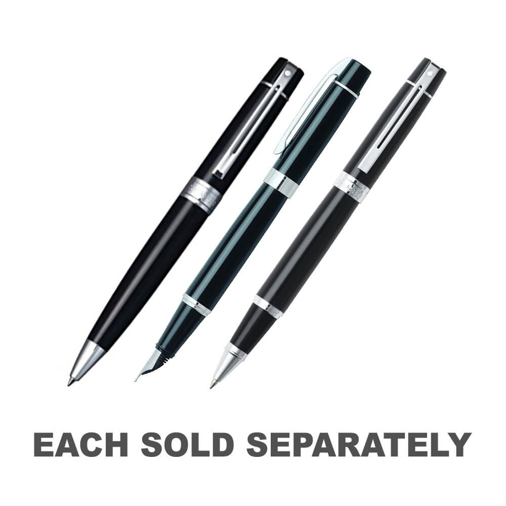300 Glossy Black/Chrome Plated PenBallpoint