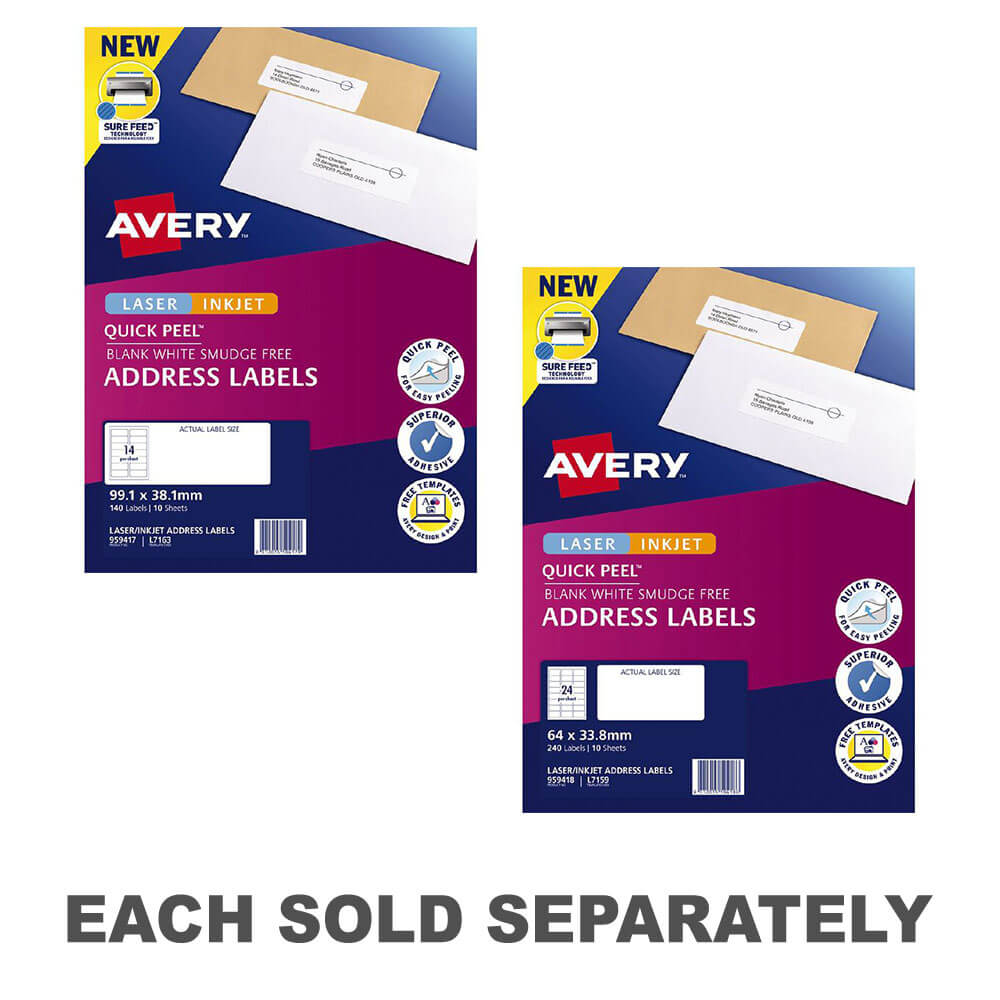 Avery Laser Inkjet Quick Peel Address Labels64x33.8mm