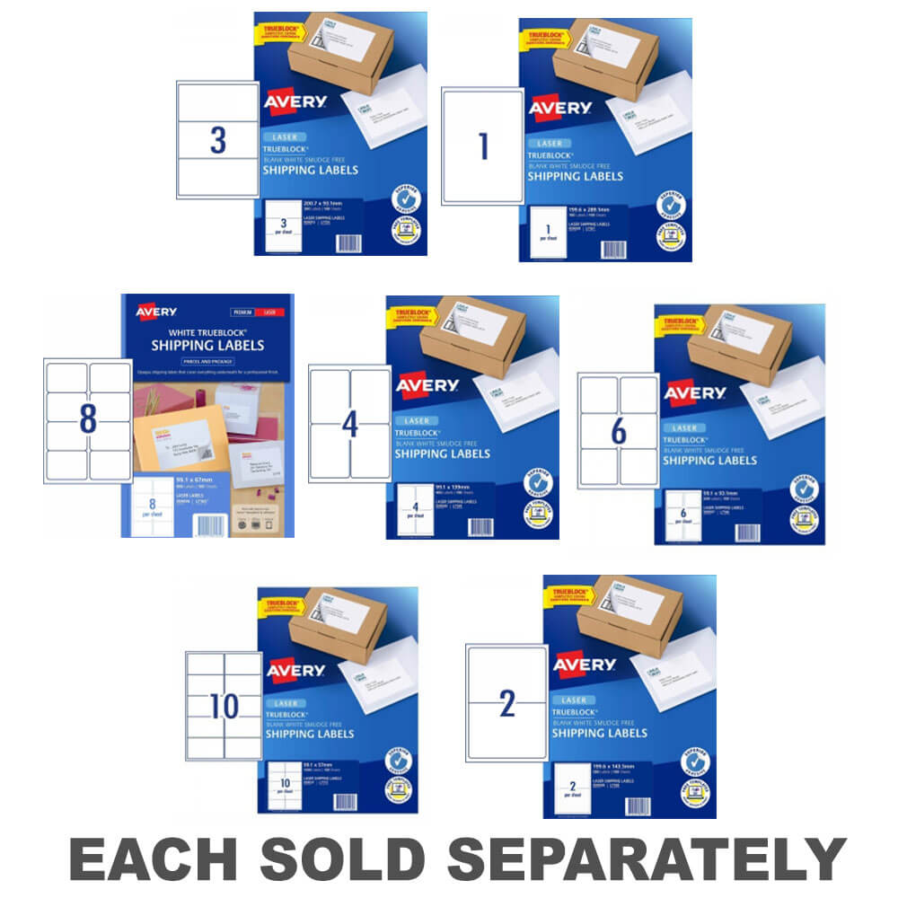 Avery Shipping Label White 100pk1/sheet