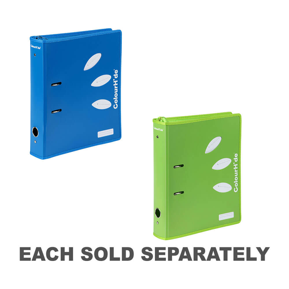 Colourhide Zipper Lever Arch File 70mm (A4)Green