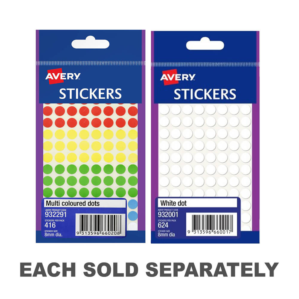 Avery F/P Dot Label 8mm (Pack of 10)White