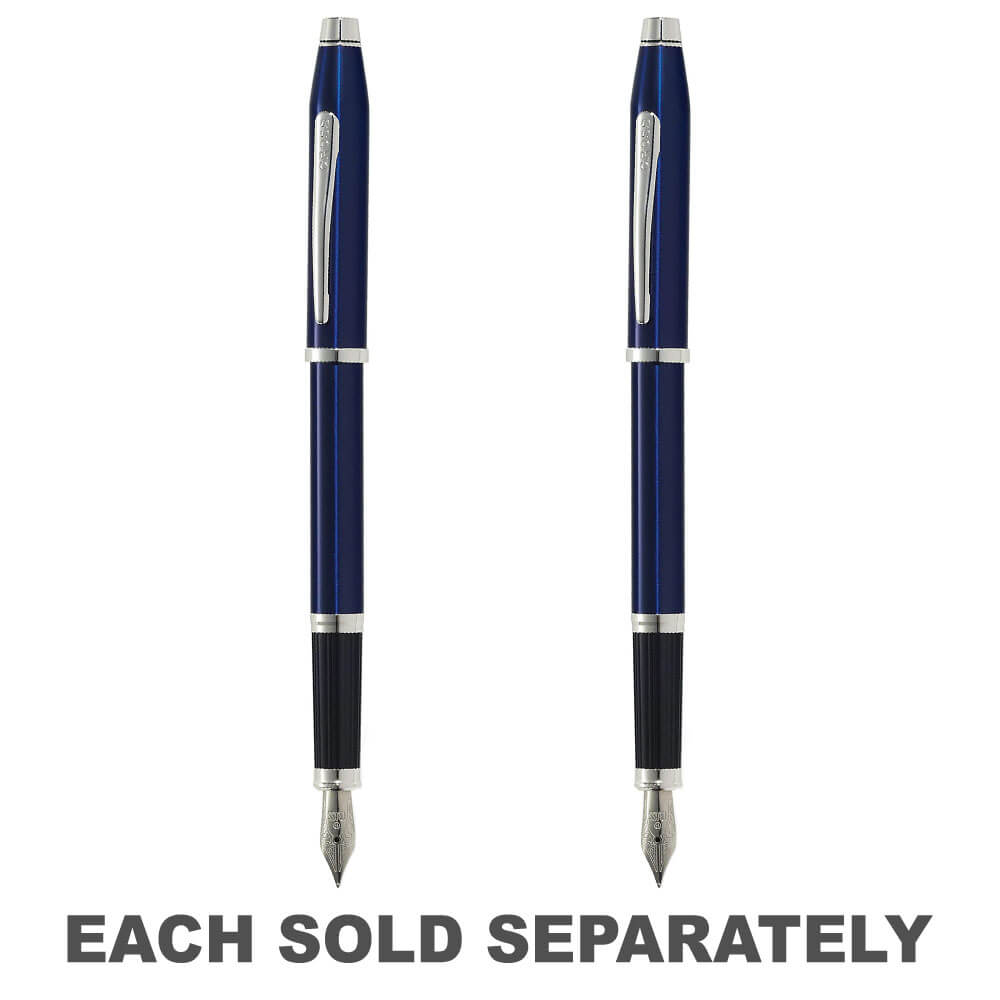 Century ll Blue Lacquer Fountain Pen w/ Chrome PTFine