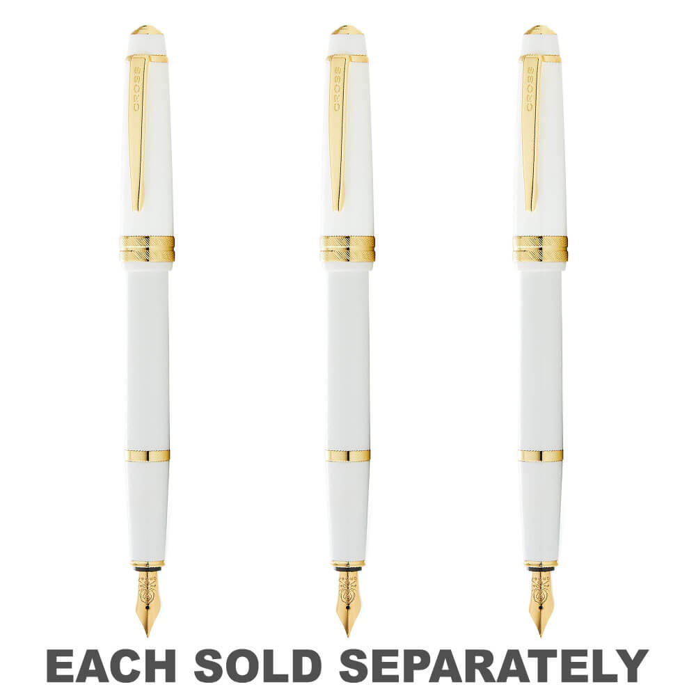 Cross Bailey Light Gloss Fountain Pen (White/Gold)X-Fine