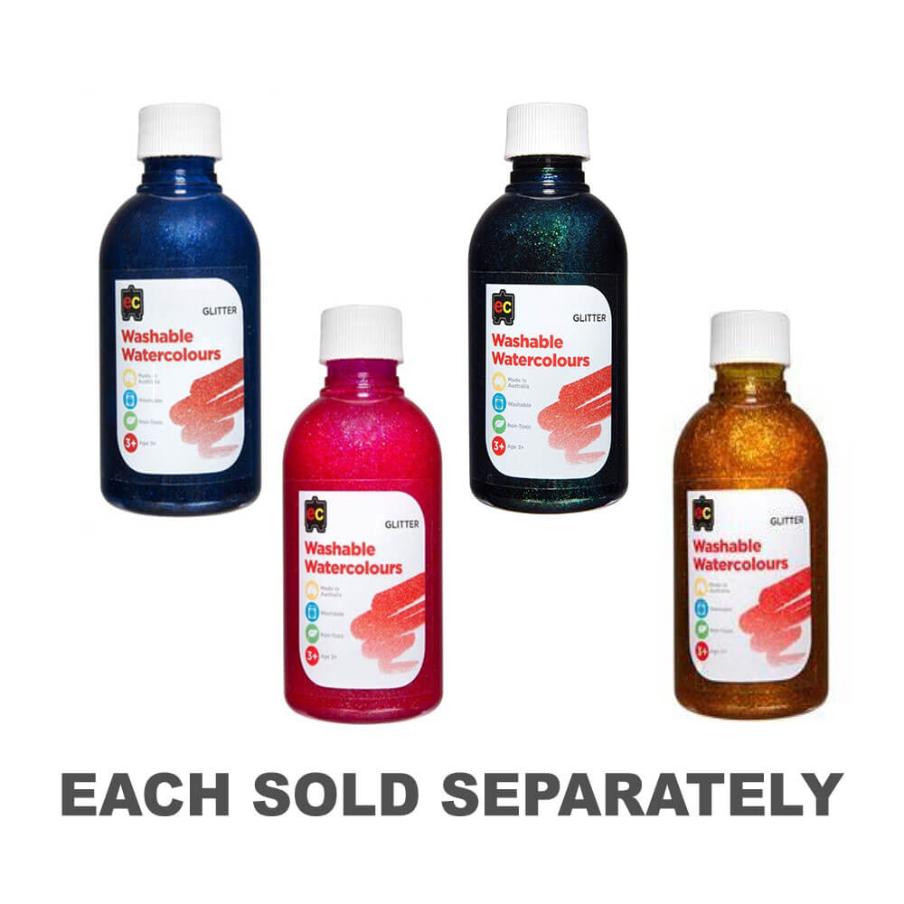 EC Glitter Washable Watercolour 250mLBlack