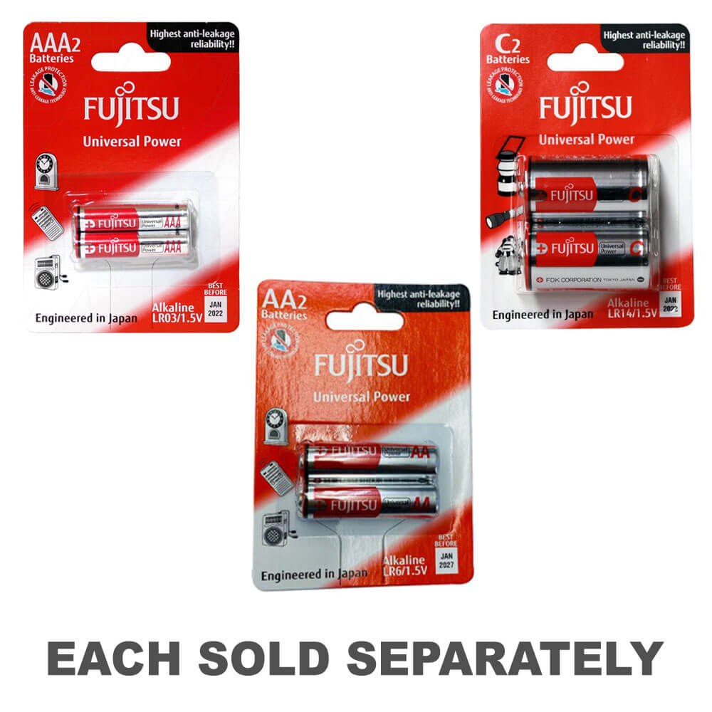 Fujitsu Alkaline Blister Universal Power (Pack of 2)CSize