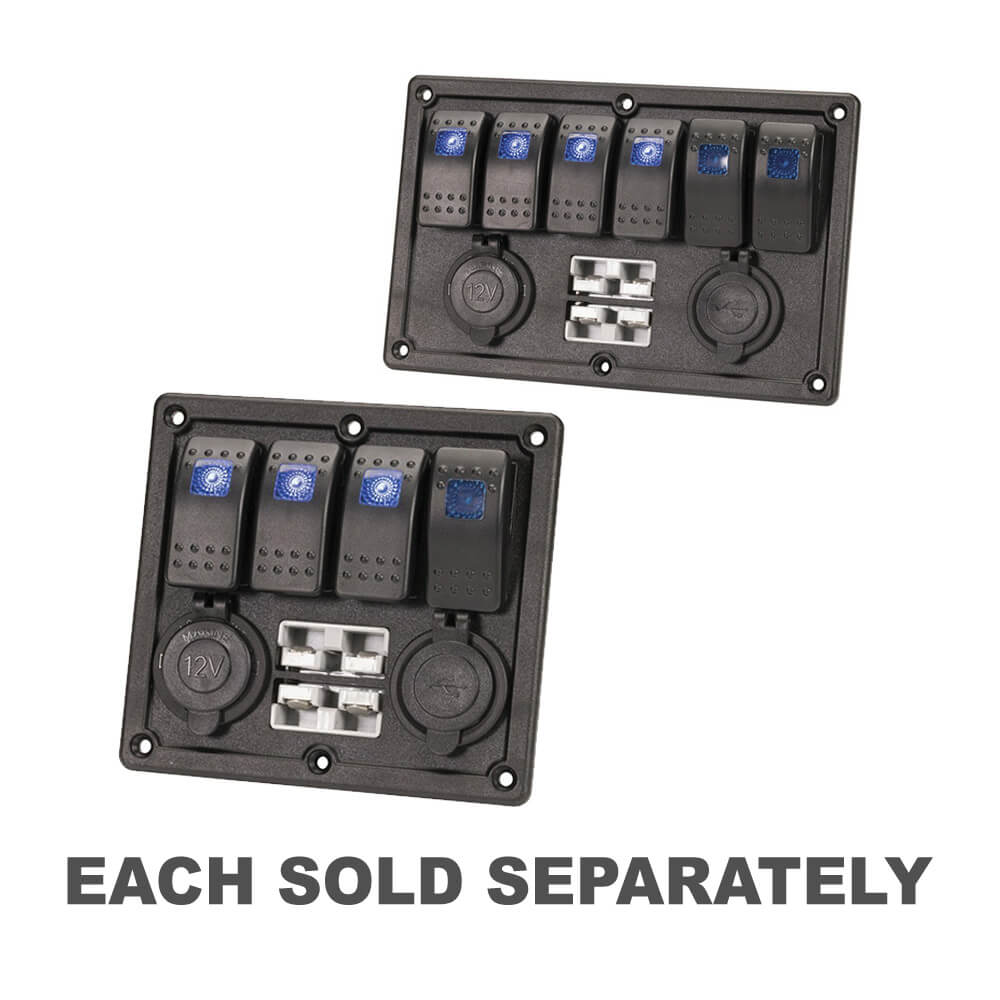 Illuminated Switch Panel With USB & Battery Plugs4-Way