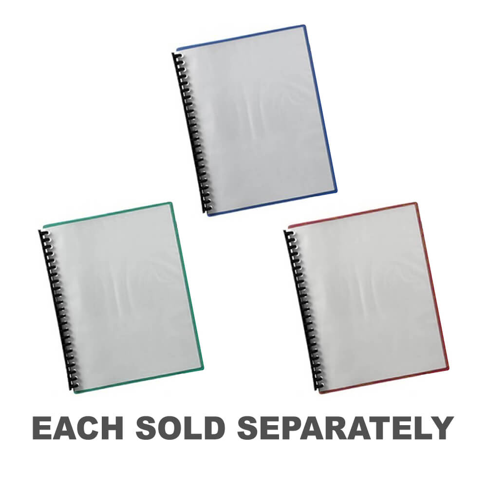 Marbig Clear Front Display Book 20 pocket (A4)Blue Back
