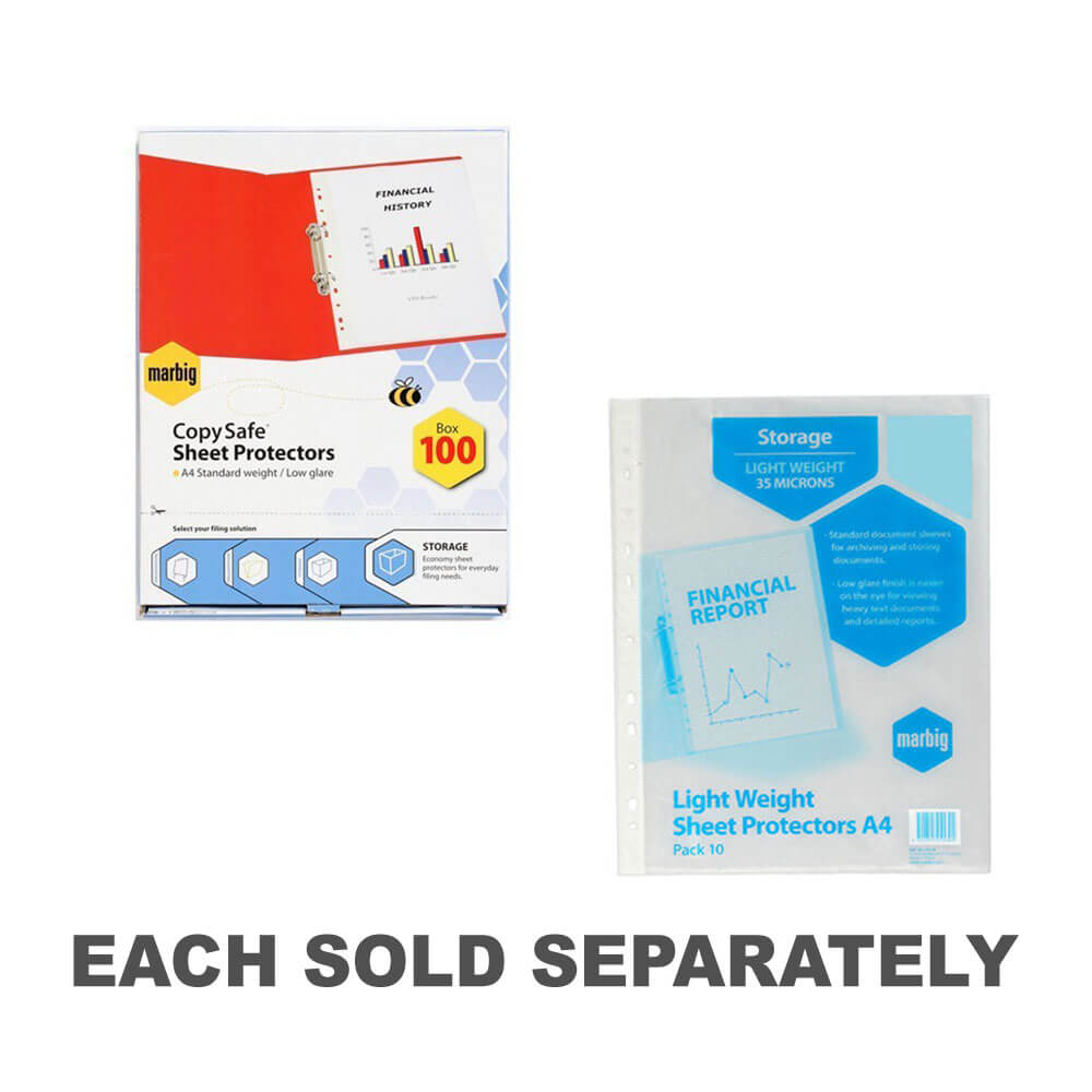 Marbig Copysafe Lightweight Sheet Protectors (A4)10pcs