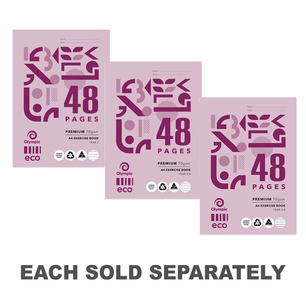 Olympic A4 Eco-Recycled 48-Page Exercise Book 20pkYear 1