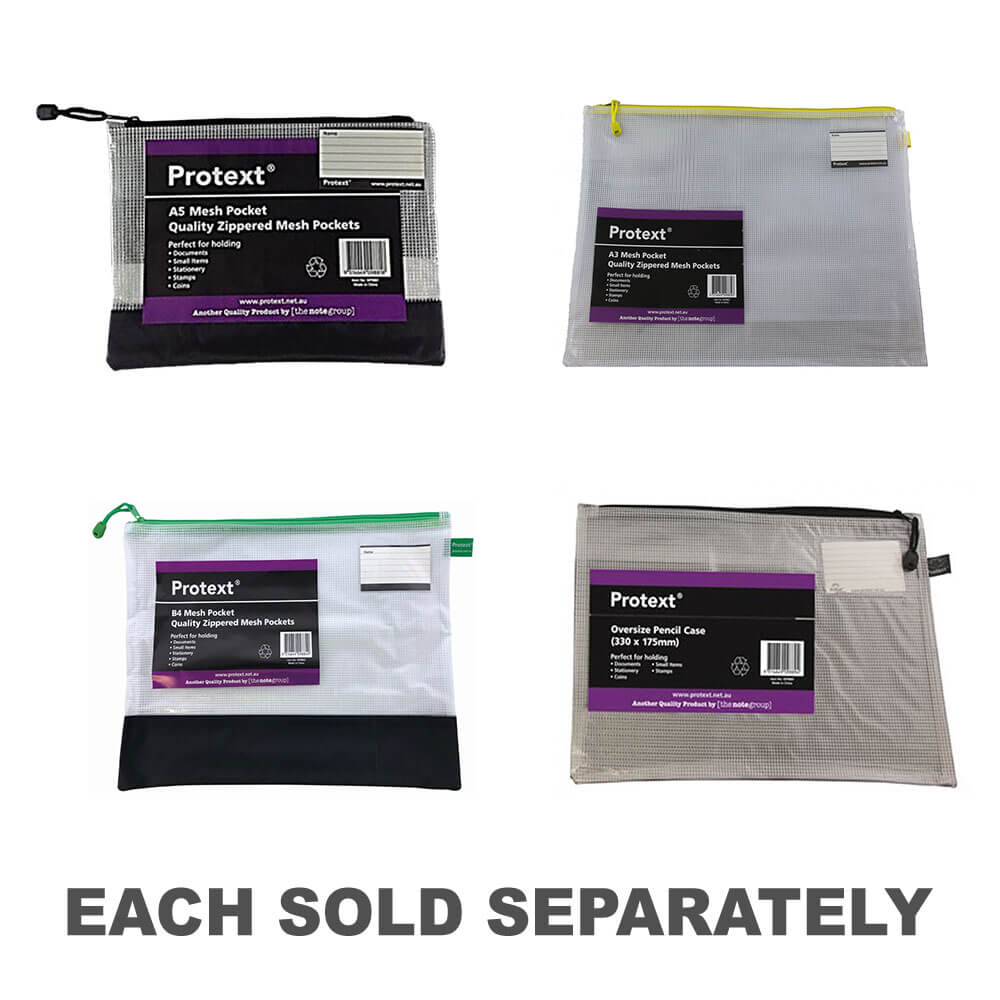 Protext Zippered Mesh Pouch with Note Holder330x175mm