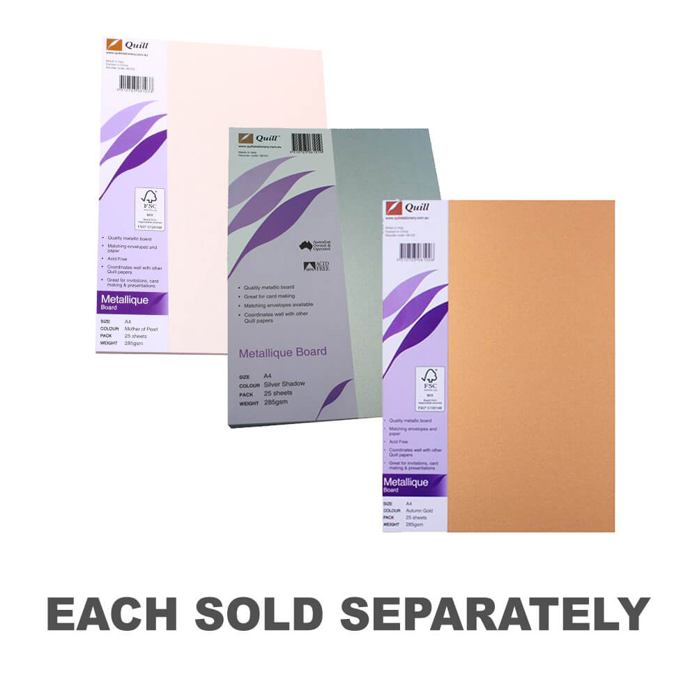 Quill A4 Metallique Board 285gsm (Pack of 25)Autumn Gold