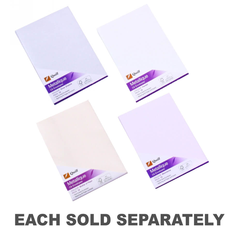 Quill C6 Metallique Envelopes (Pack of 10)Pearl