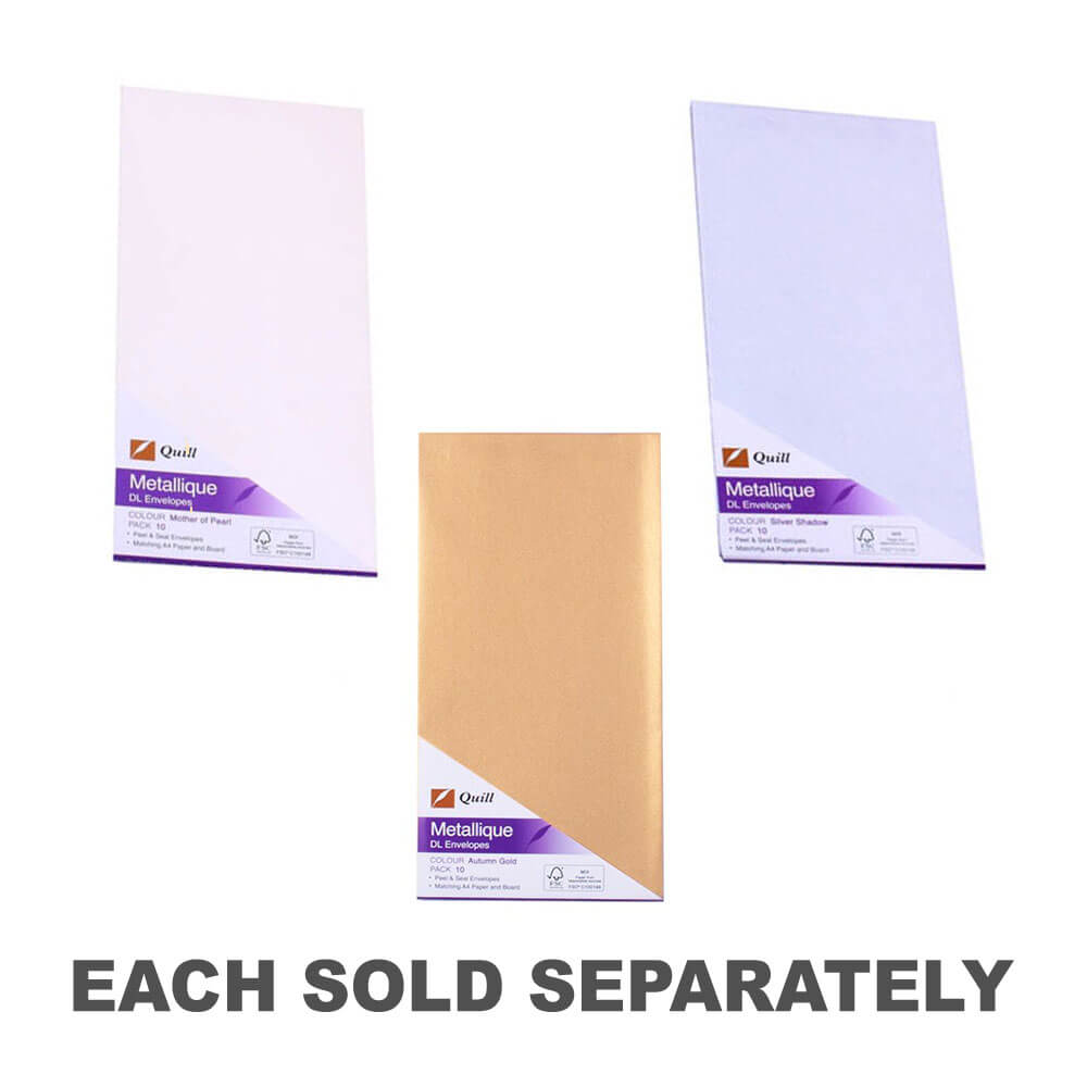 Quill Metallique Envelopes 10pk (DL)Gold
