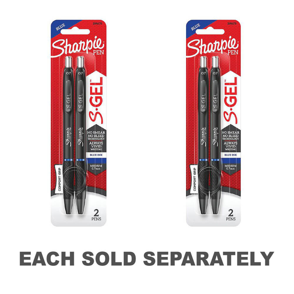 Sharpie S-GEL Retractable Pen Medium 0.7mm (2pk)Black