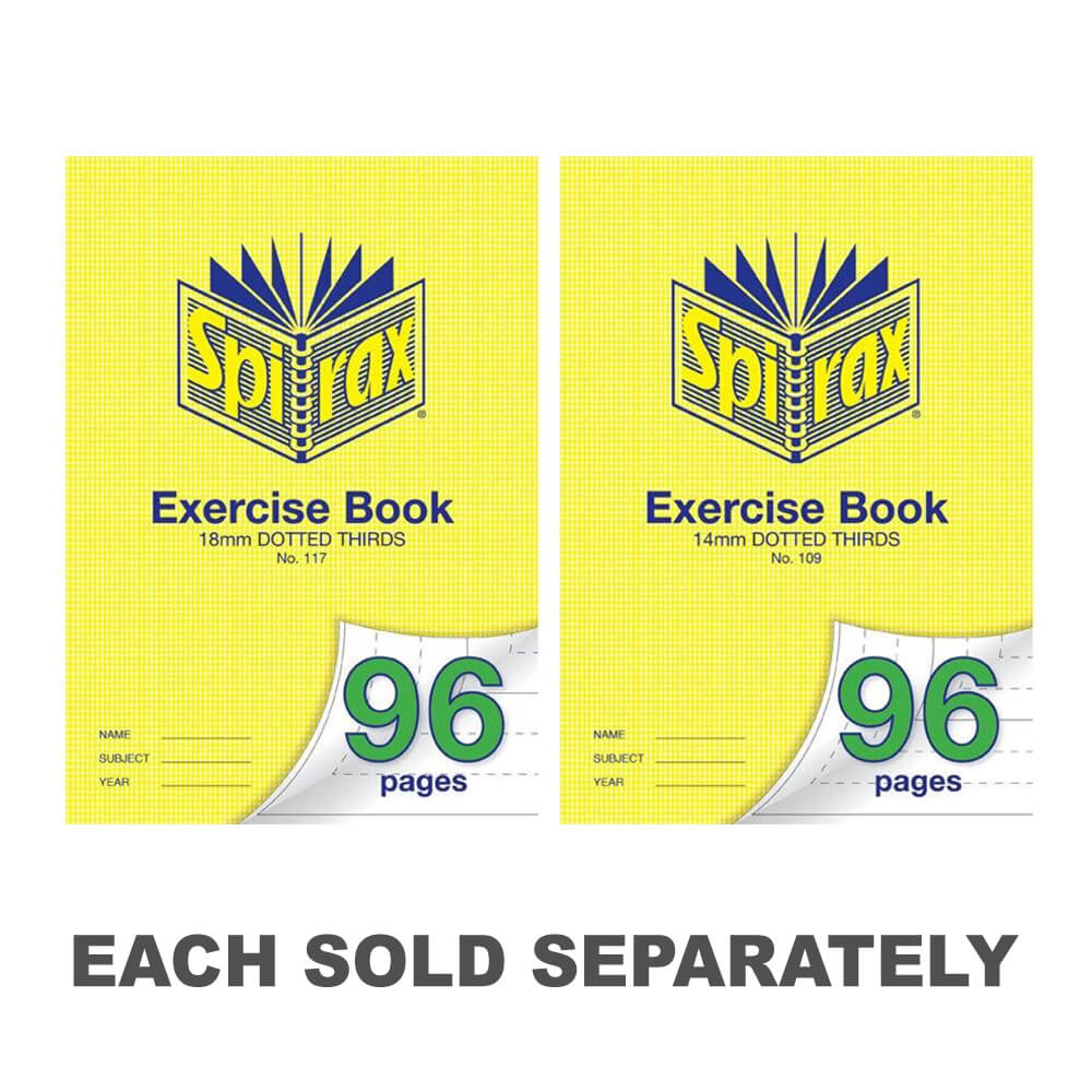 Spirax A4 Dotted Thirds 96-Page Exercise Book 10pk14mm