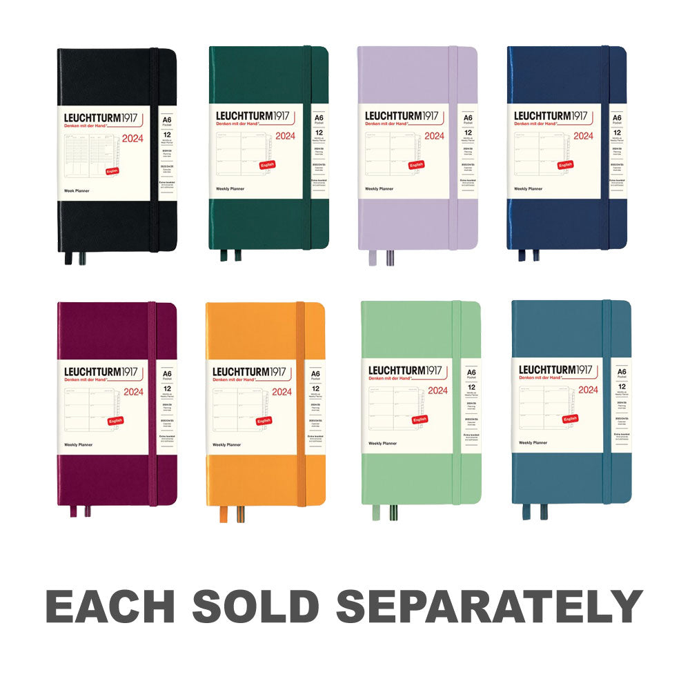 2024 A6 Week Pocket Planner with BookletBlack