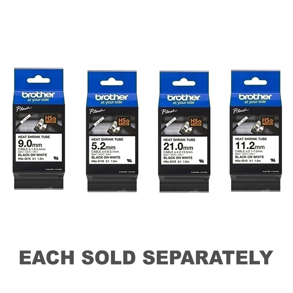 Brother Black on White Heat Shrink Tube11.2mm