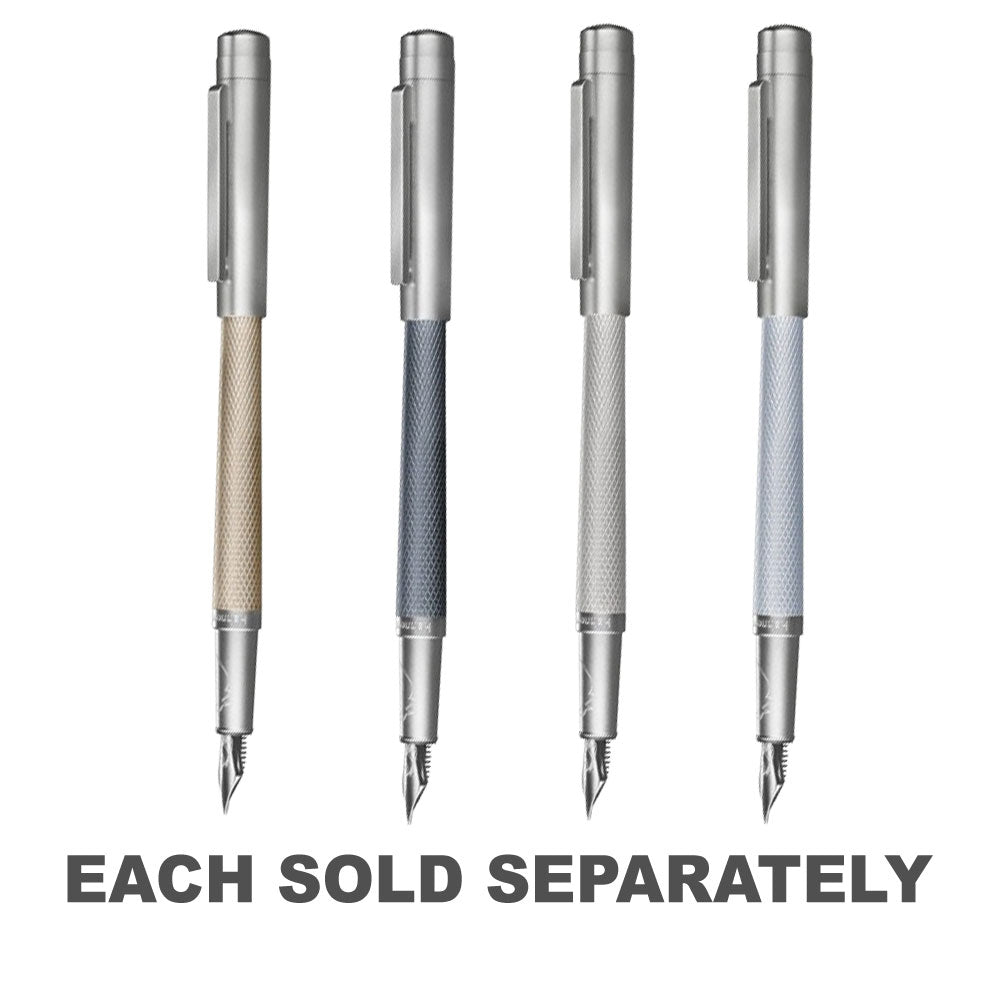 Guilloche Rhodium Coated 18k Fountain Pen (Slim)Beige