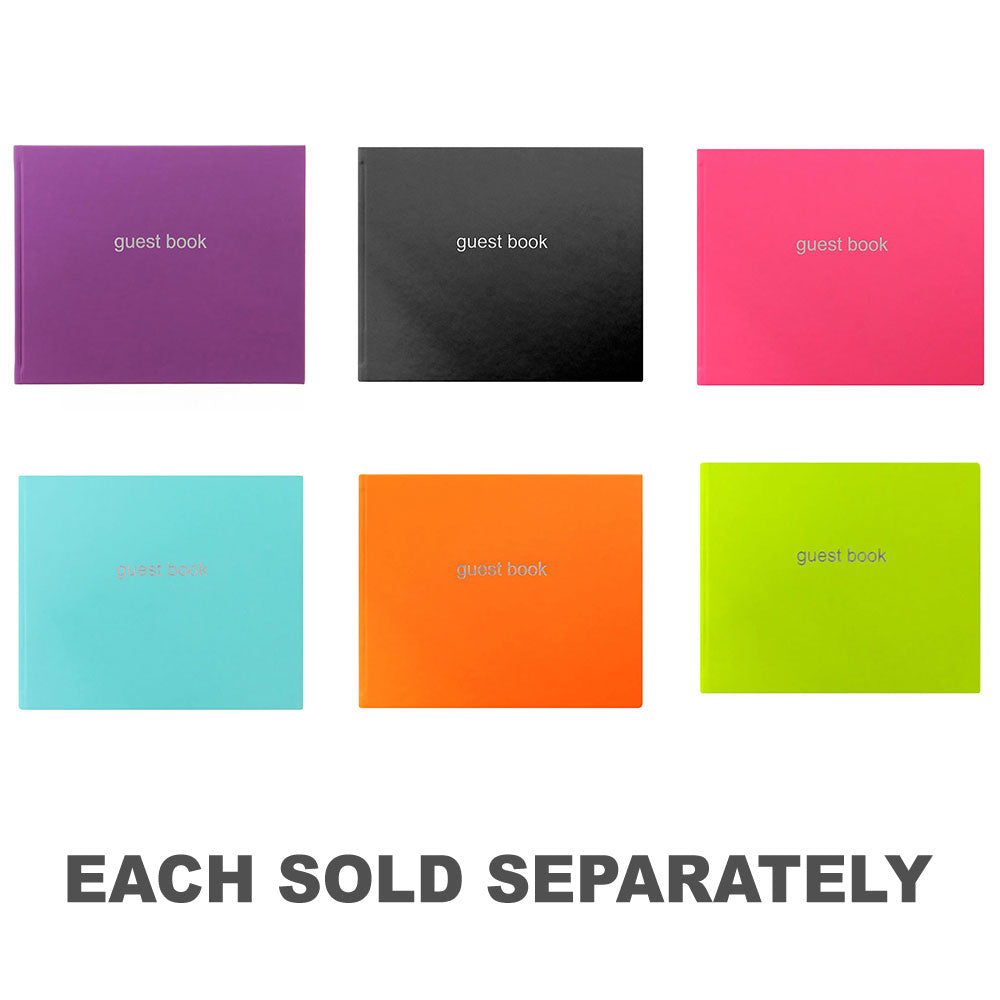 Letts Dazzle Quarto Lined Landscape Guest BookPurple