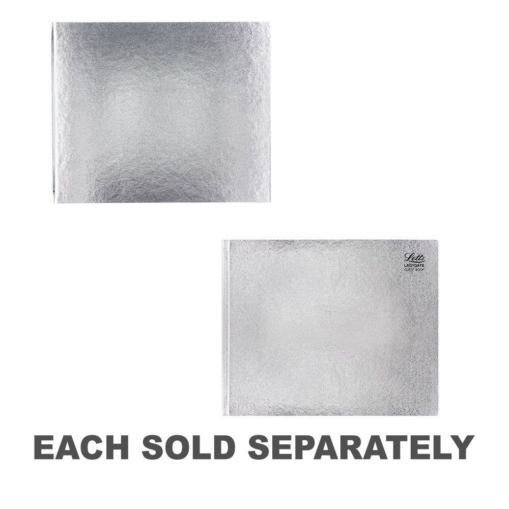 Letts Ladydate Quarto Landscape Guest BookPlain Silver