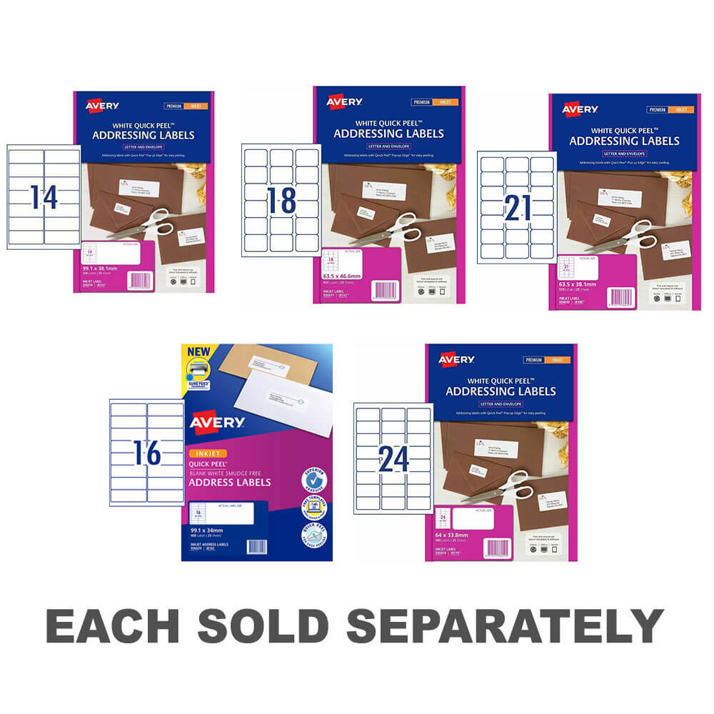 Avery Inkjet Address Label (25pk)21/sheet