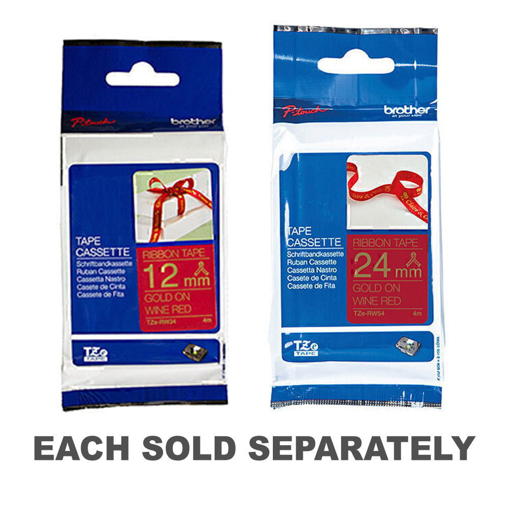 Brother Gold on Wine Red Ribbon Tape12mm