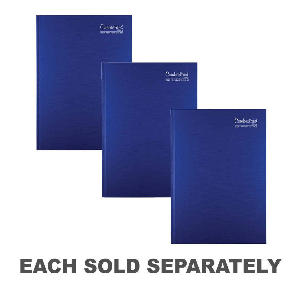 Cumberland Premium Casebound A5 2024 Diary (Blue)2DTP