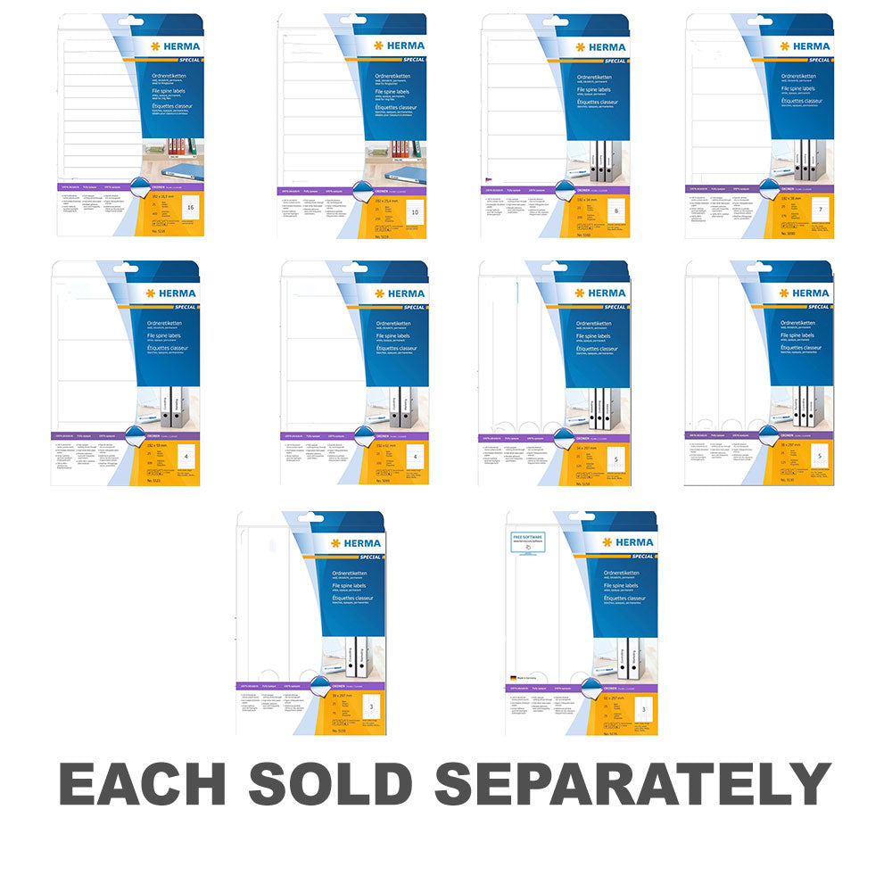 Herma File Spine Labels A4 25pc (White)192x16.9mm