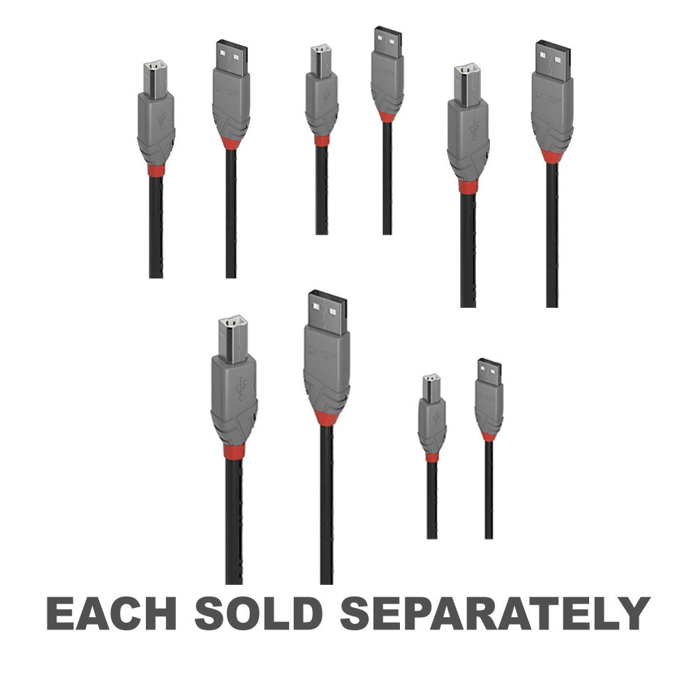 Lindy USB-A 2.0 to USB-B Cable Anthra Line0.2m