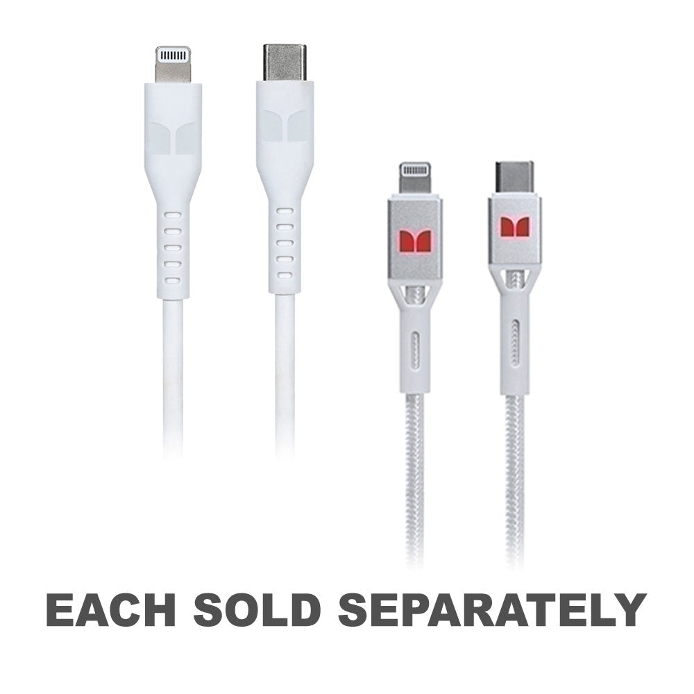 Monster Lightning to USB-C Cable 2m (White)Braided