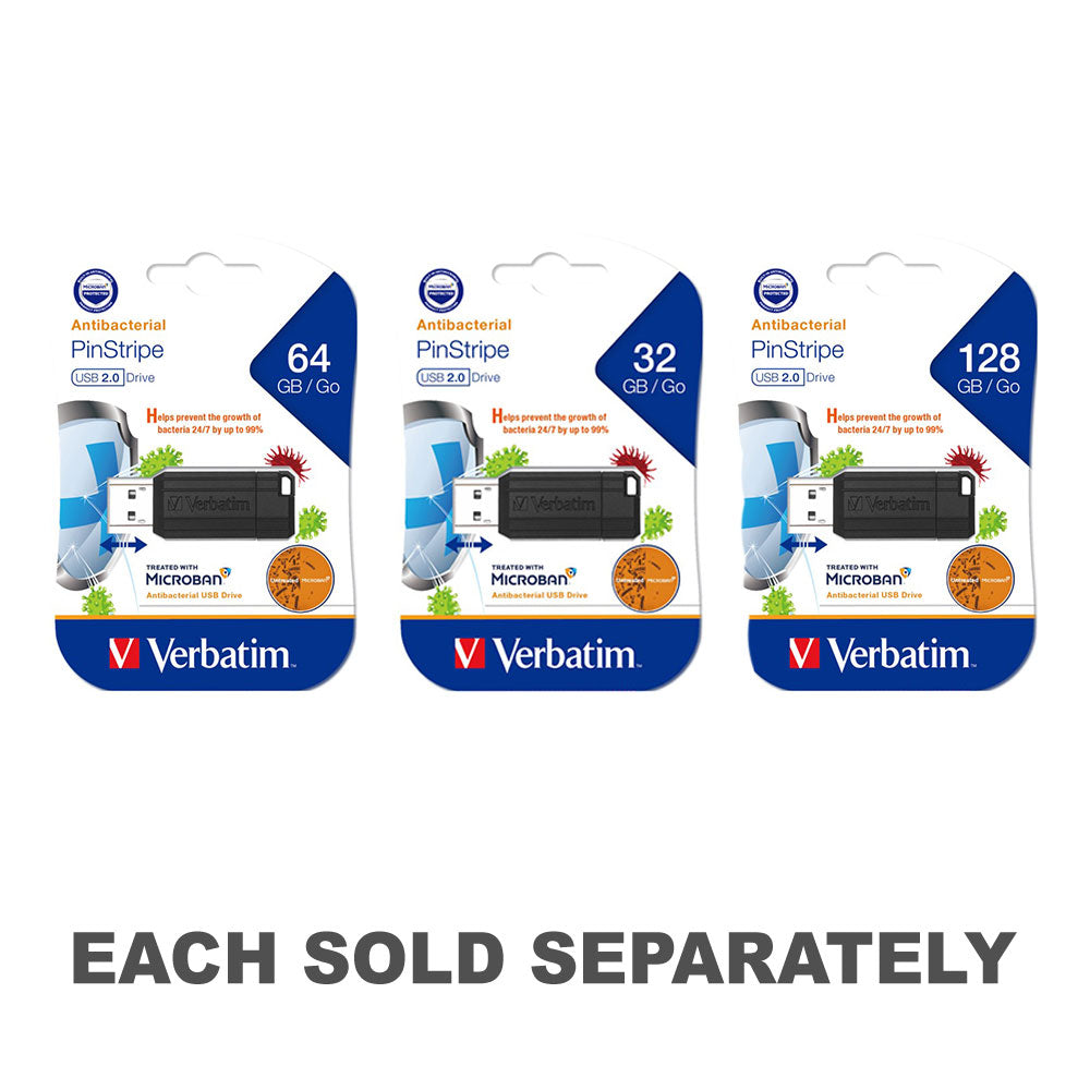 Verbatim Store n Go Microban 2.0 USB Drive (Black)128GB